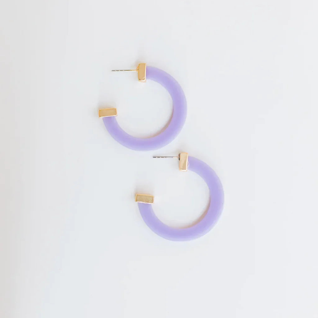 Michelle McDowell Classic Acrylic Hoop Earrings Lilac