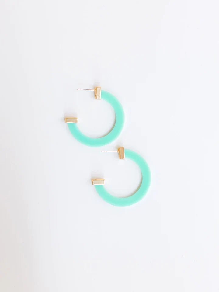 Classic Acrylic Hoop Earrings | Medium | Multiple Colors