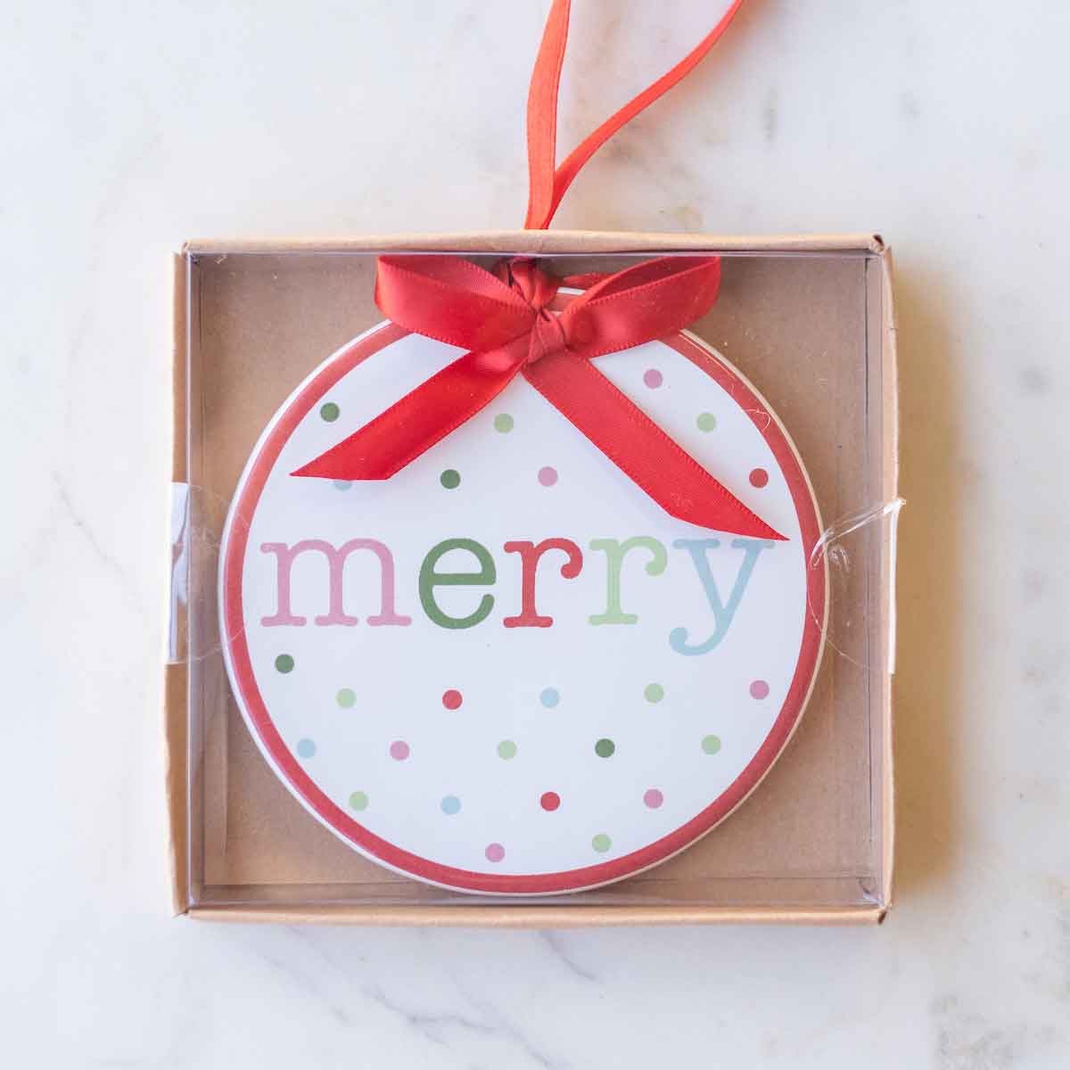 Merry Holiday Polka Dot Ornament