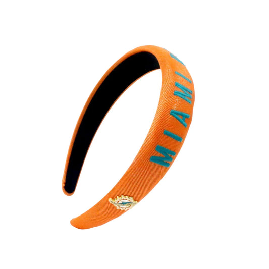 Brianna Cannon Miami Dolphins Thin Embroidered Headband