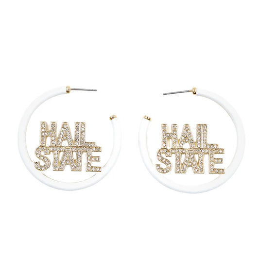 Mississippi State Pave Hoop Earrings Brianna Cannon Officially Licensed Game Day Earrings