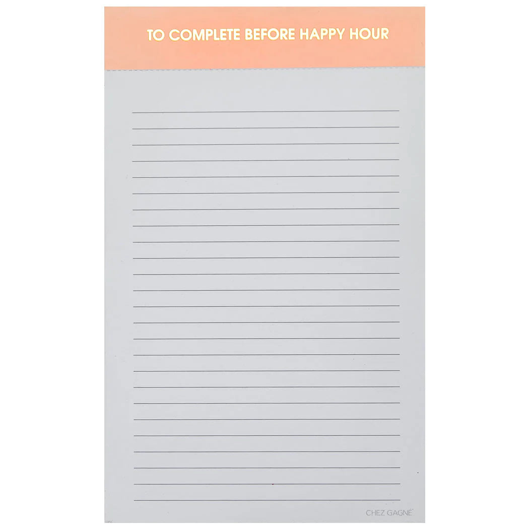 To Complete Before Happy Hour Notepad