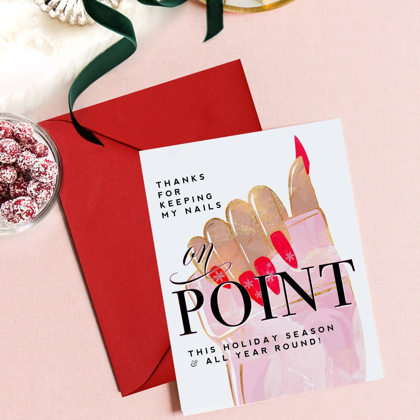 Nail Tech Holiday Thank You Card