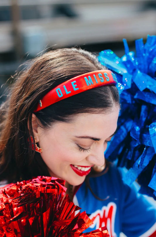 Ole Miss Thin Embroidered Headband