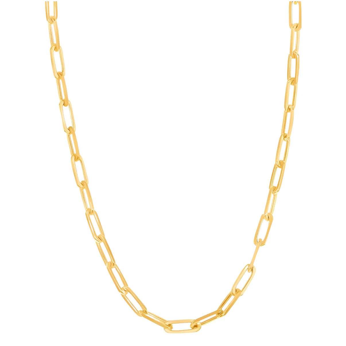 Paper Clip Chain Charm Bar Gold Necklace