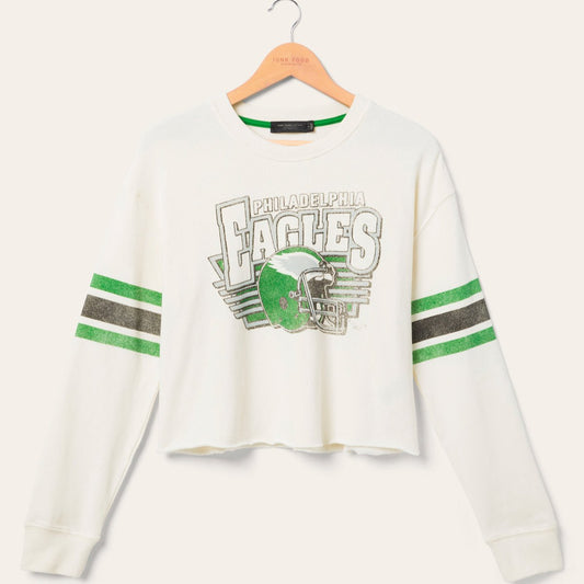 Philadelphia Eagles Long Sleeve Crop Crewneck Tee