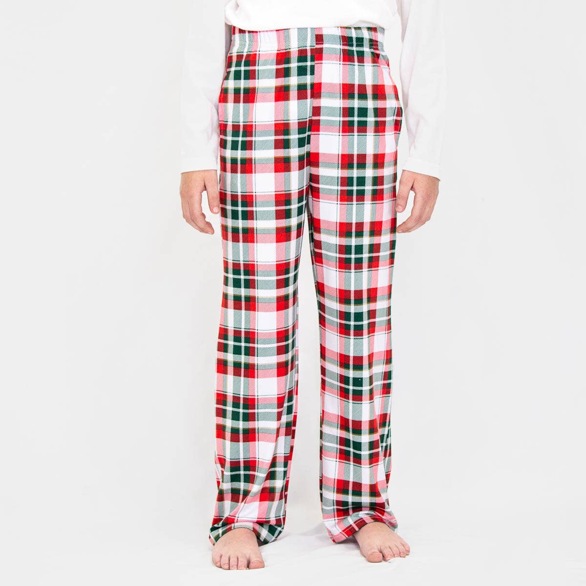 Plaid Holiday Youth Pajama Pants Red Green White