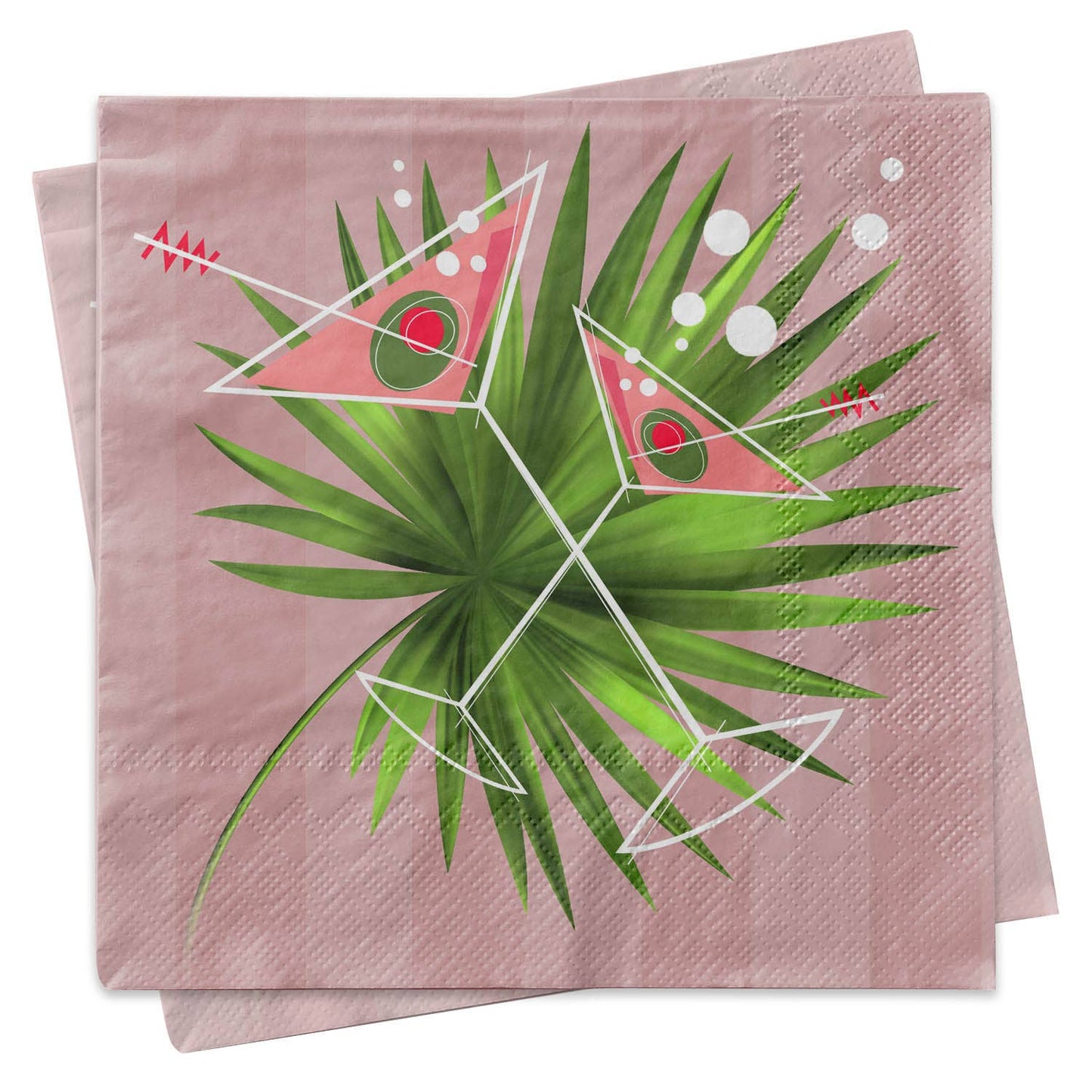 Retro Martini Palm Cocktail Beverage Napkin