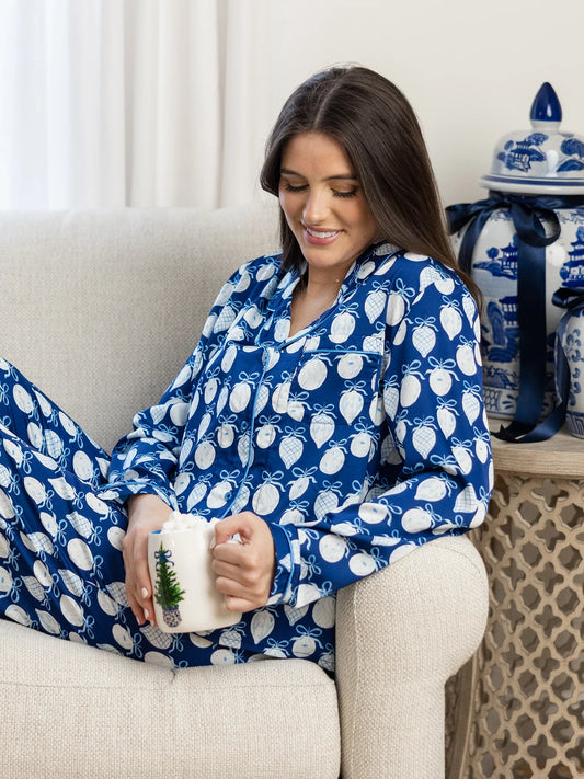 Satin Luxury Holiday Pajama Set Mary Square