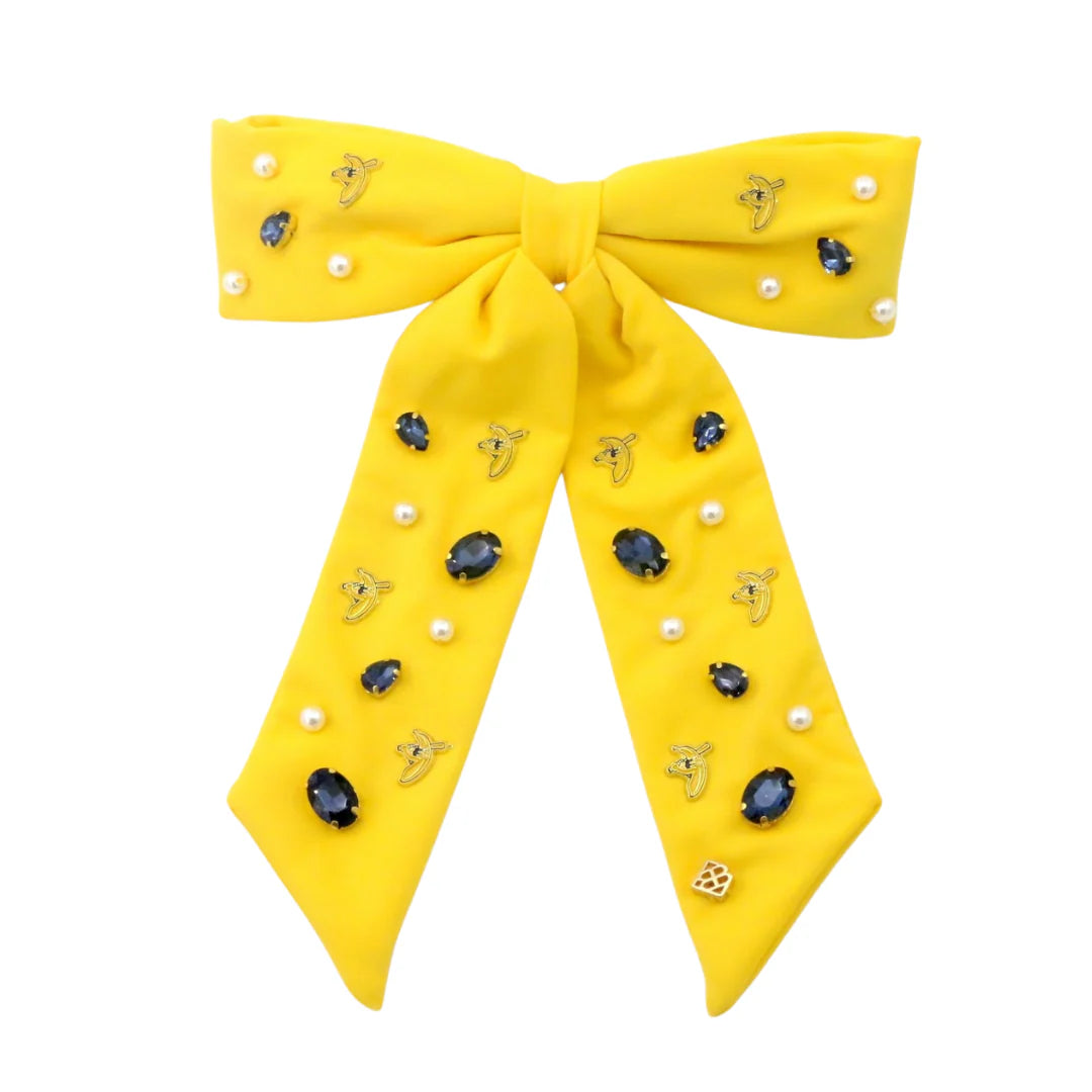 Yellow Savannah Bananas Bow Barrette Officially Licensed
