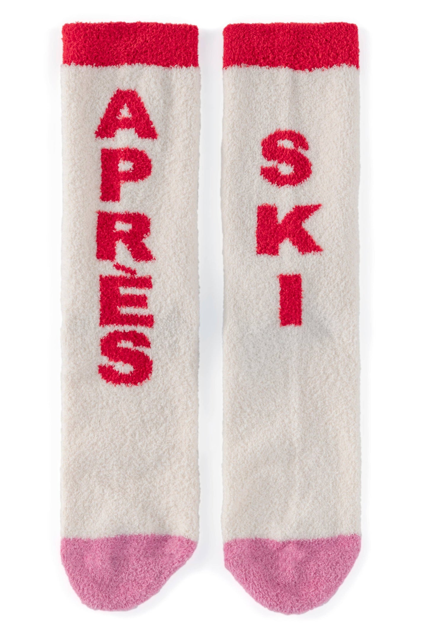 Shiraleah Apres Ski Warm Winter Mid Calf Socks Pink Red White