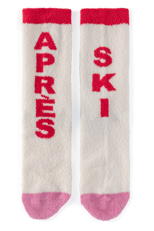 Shiraleah Apres Ski Warm Winter Mid Calf Socks Pink Red White