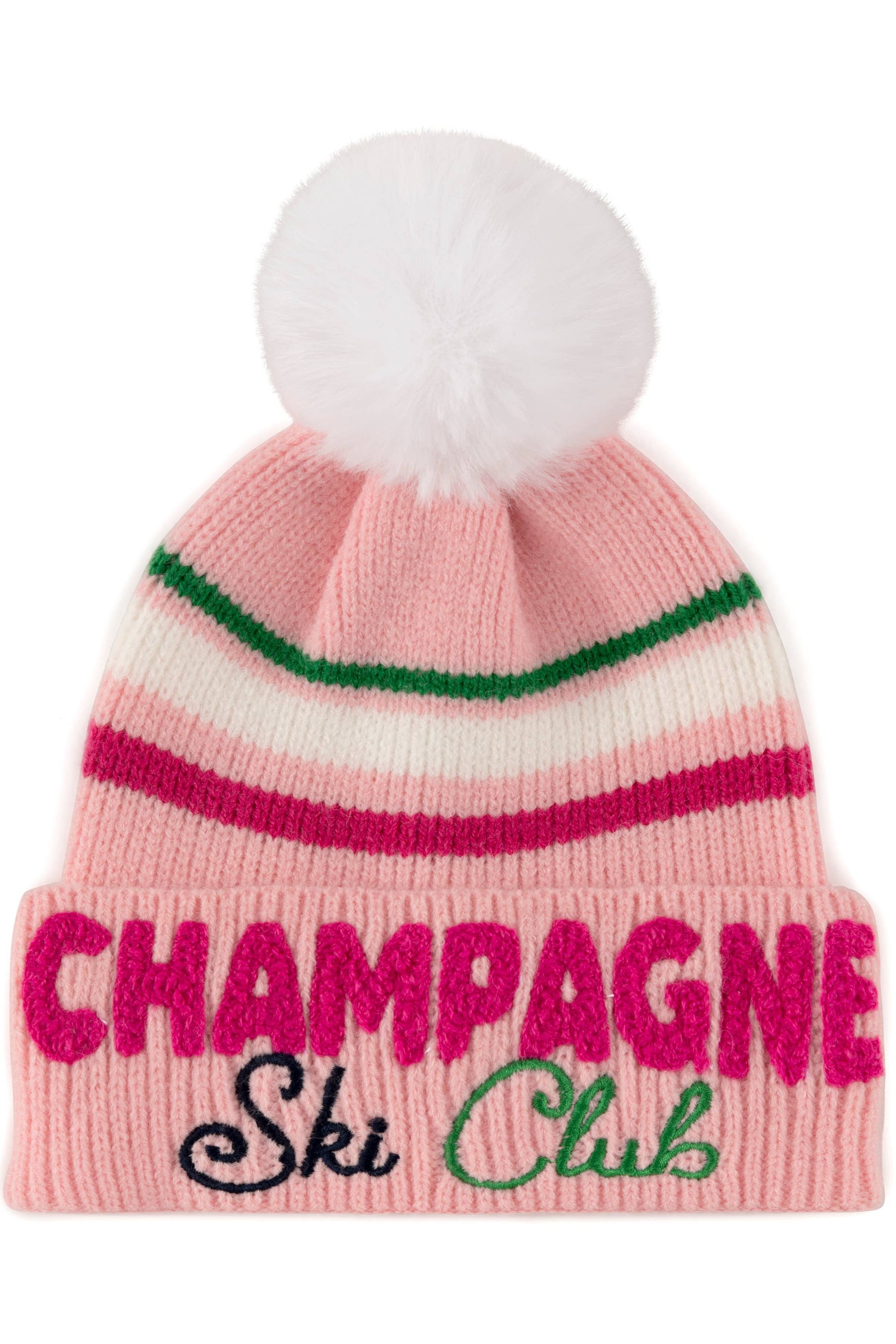 Shiraleah Champagne Ski Club Pink Beanie