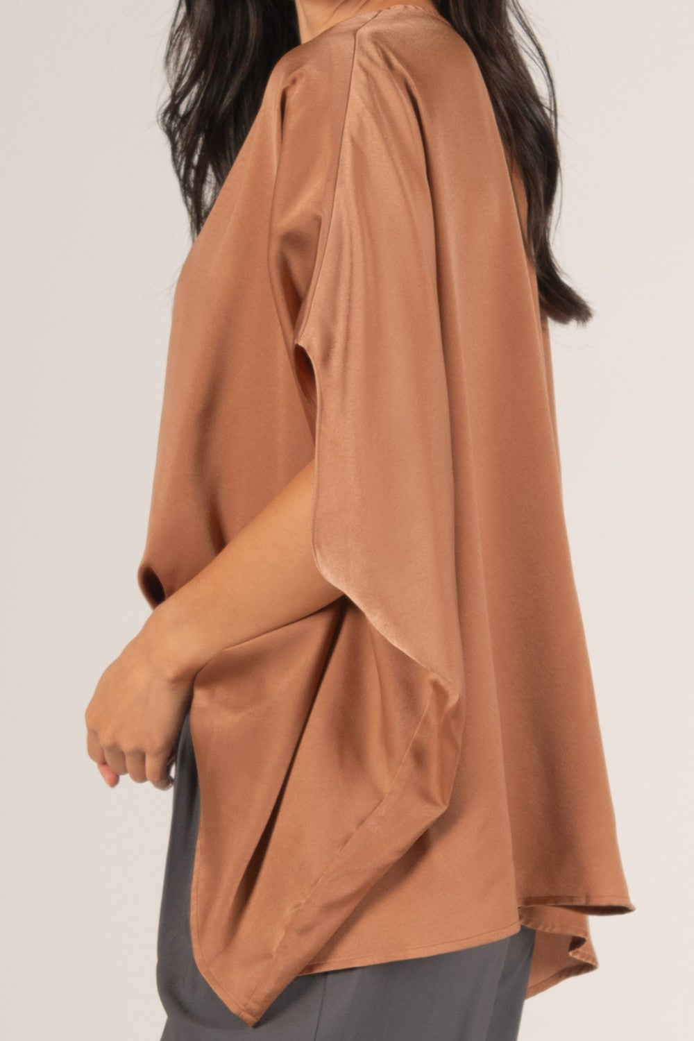 Satin Flowy Top | Copper