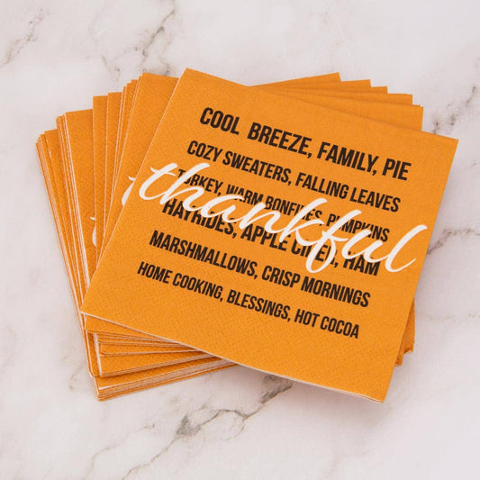 Thankful Fall Cocktail Napkins