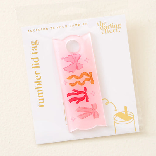 Tumbler Lid Tag Bow Affair