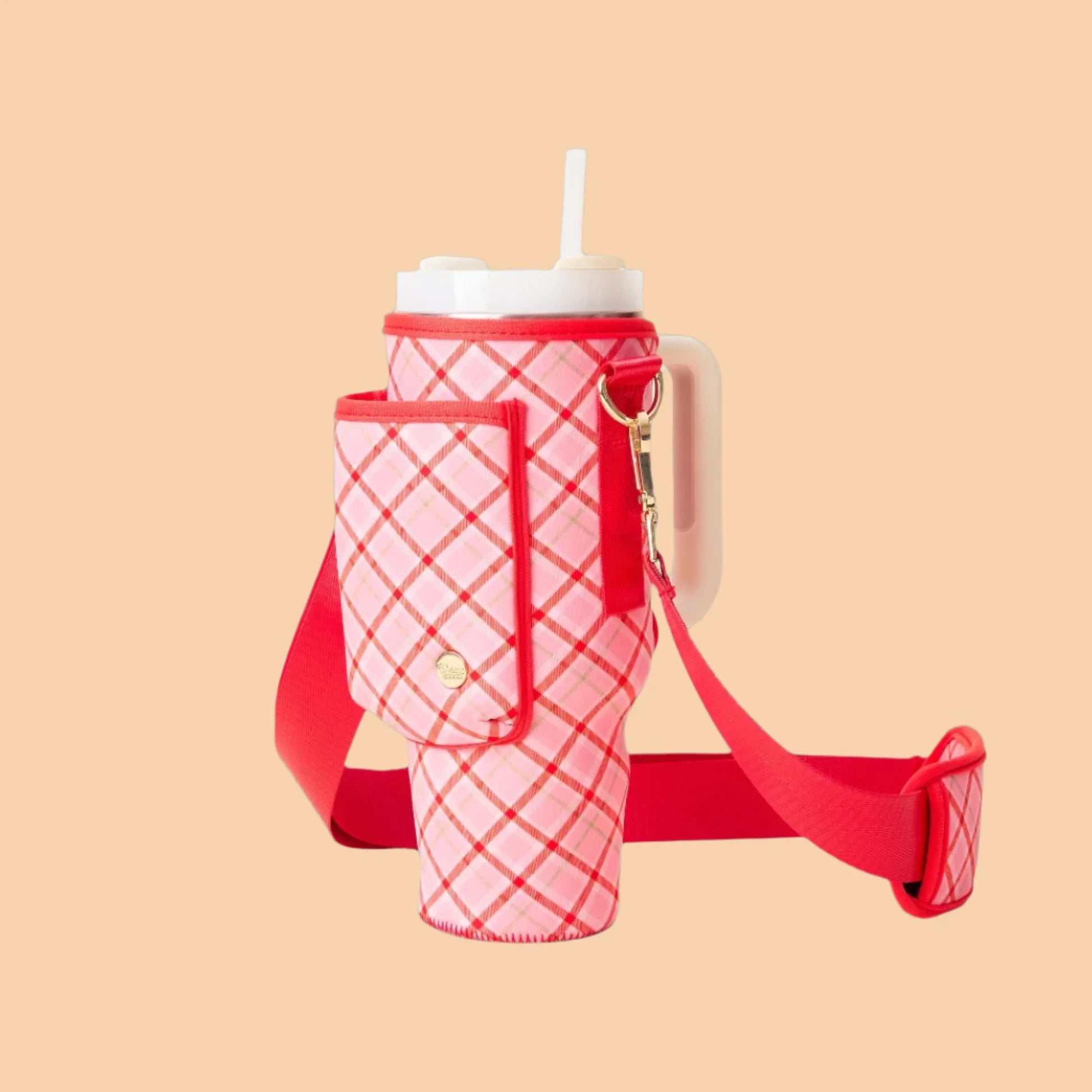 Tumbler Sling Holiday Festive Plaid