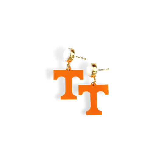 University of Tennessee Vols Orange Mini T Earrings Brianna Cannon Officially Licensed