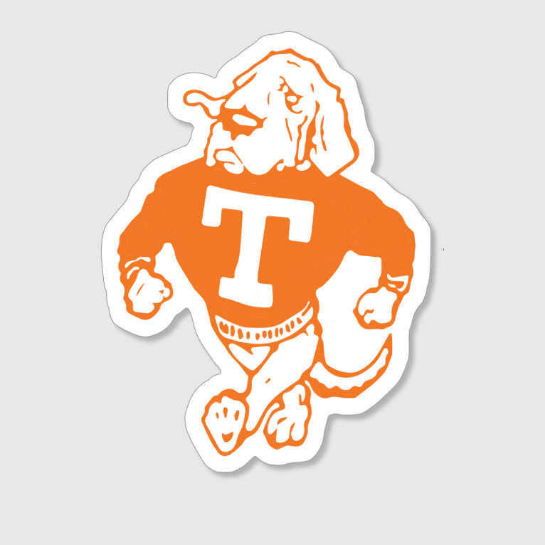 Vintage Game Day Orange White Vinyl Sticker