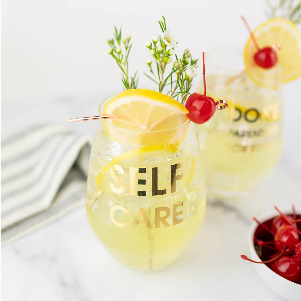 Self Care Stemless Wine Glass