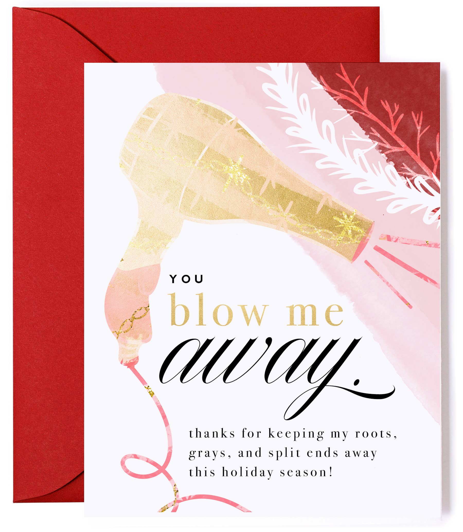 Blow Me Away Holiday Thank You Card for Hairstylist