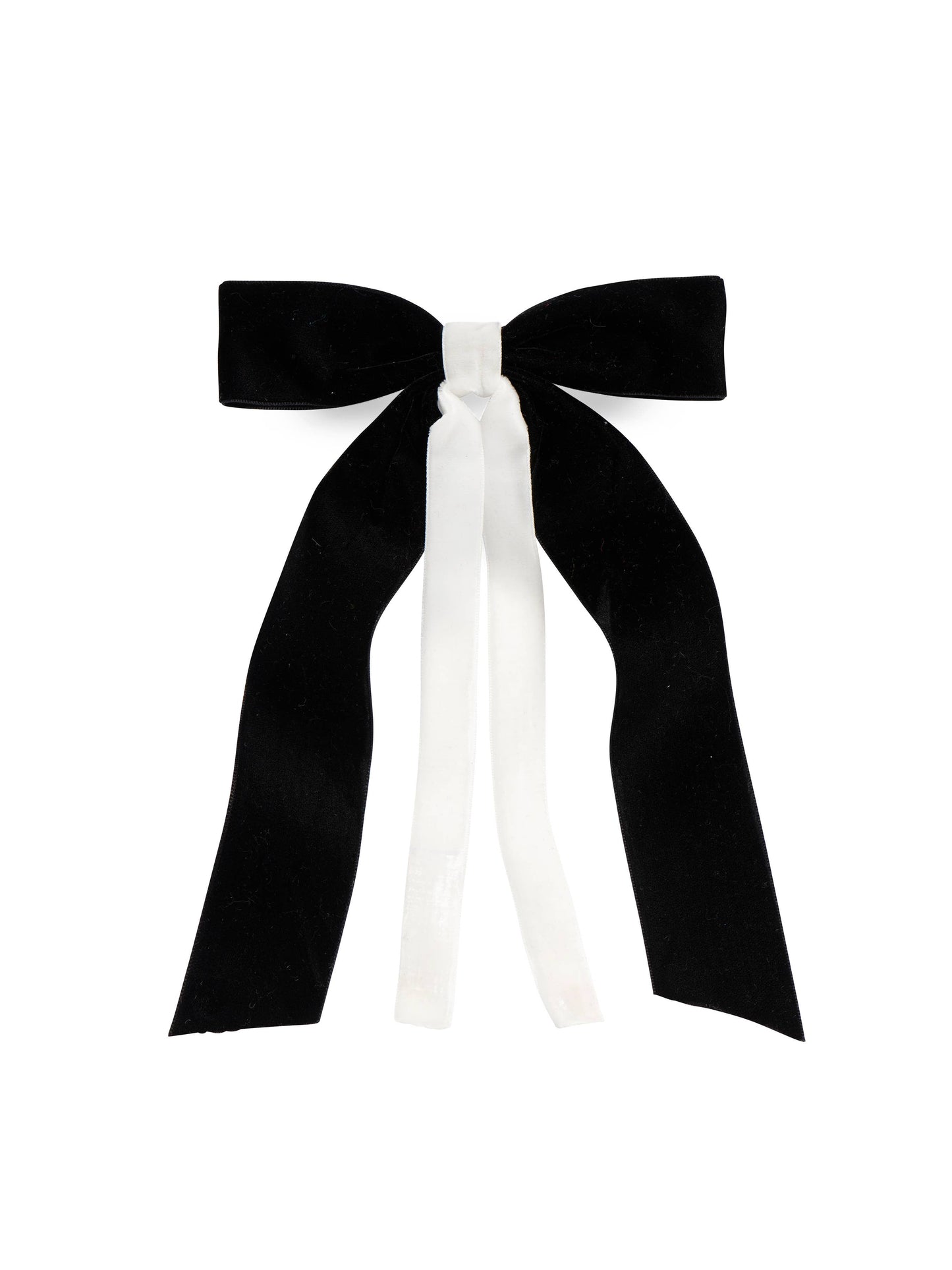Two-Tone Velvet Bow Clip | Black