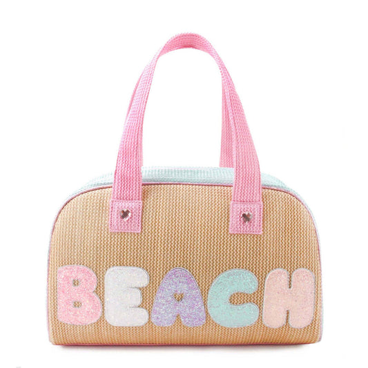 Beach Straw Duffle Bag Tween Girls
