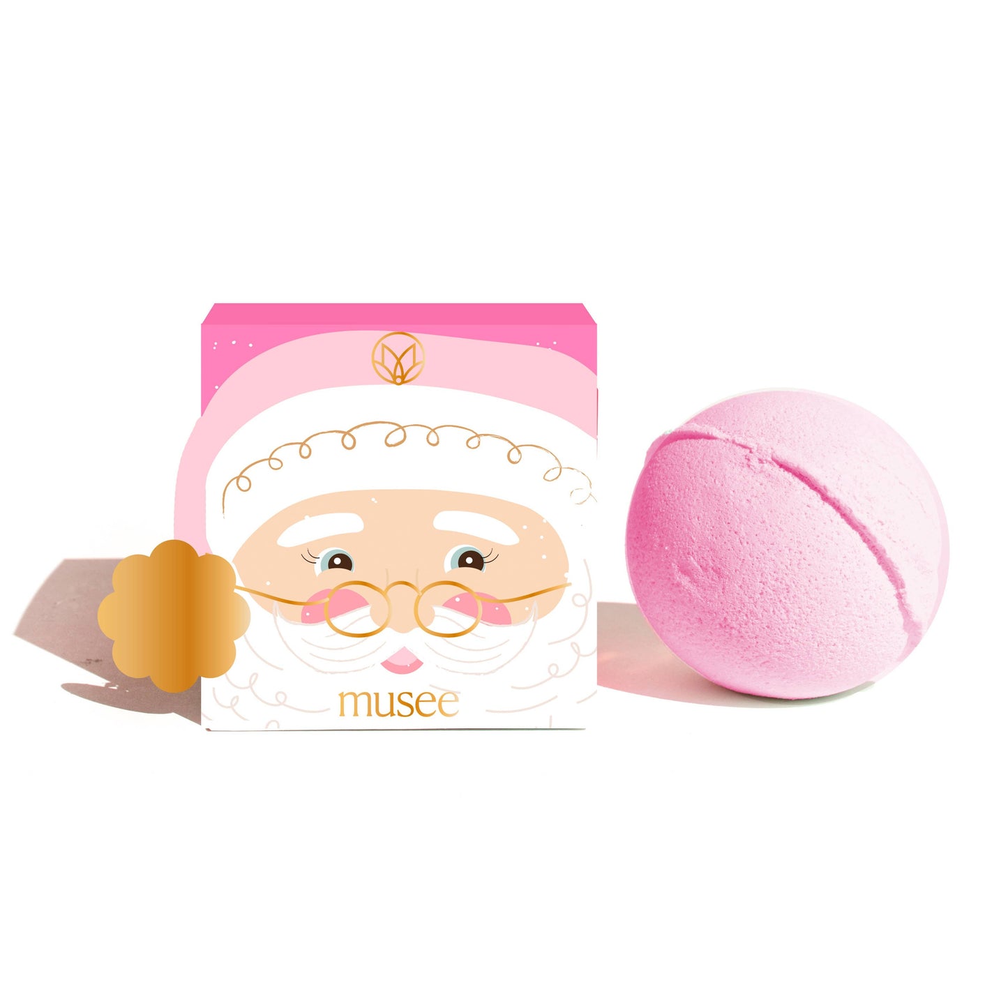 Musee Pink Santa Bath Bomb with Treasure