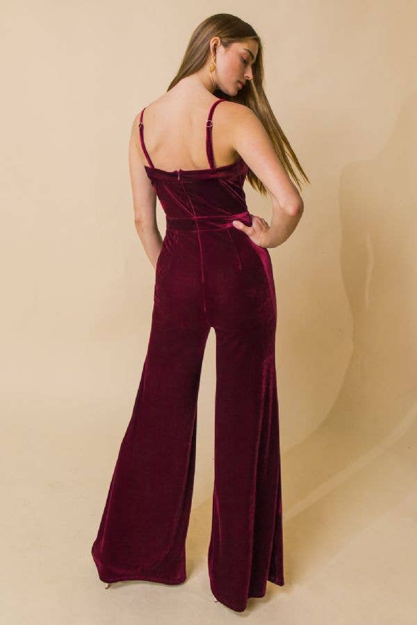 Merlot Velvet Jumpsuit