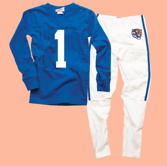 University of Memphis Tigers Football Uniform Youth 2 Piece Pajamas