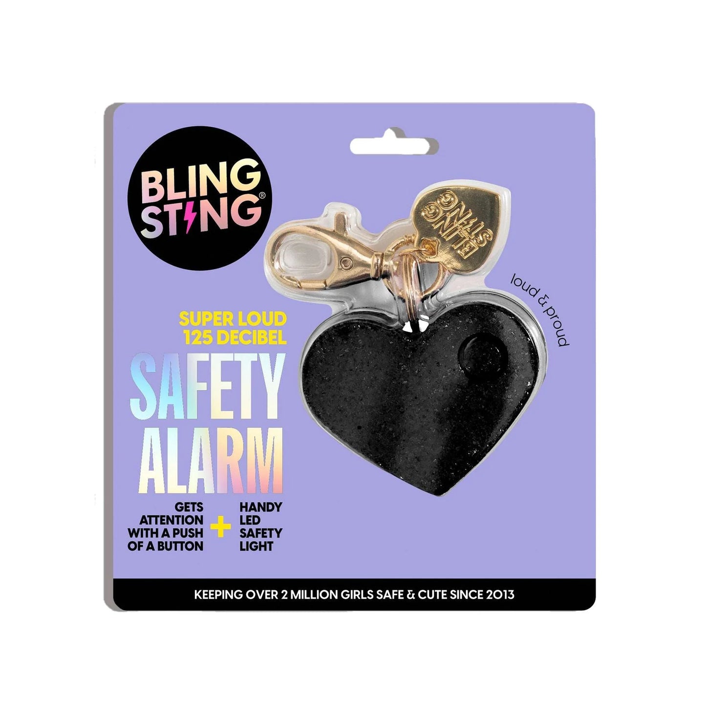 Safety Alarm Glitter Heart Keychain