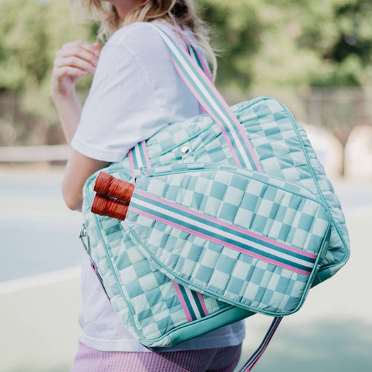 Checkerprint Pickleball Duffle Bag | Teal
