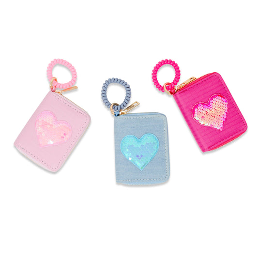 Sequin Heart Girl's Wristlet