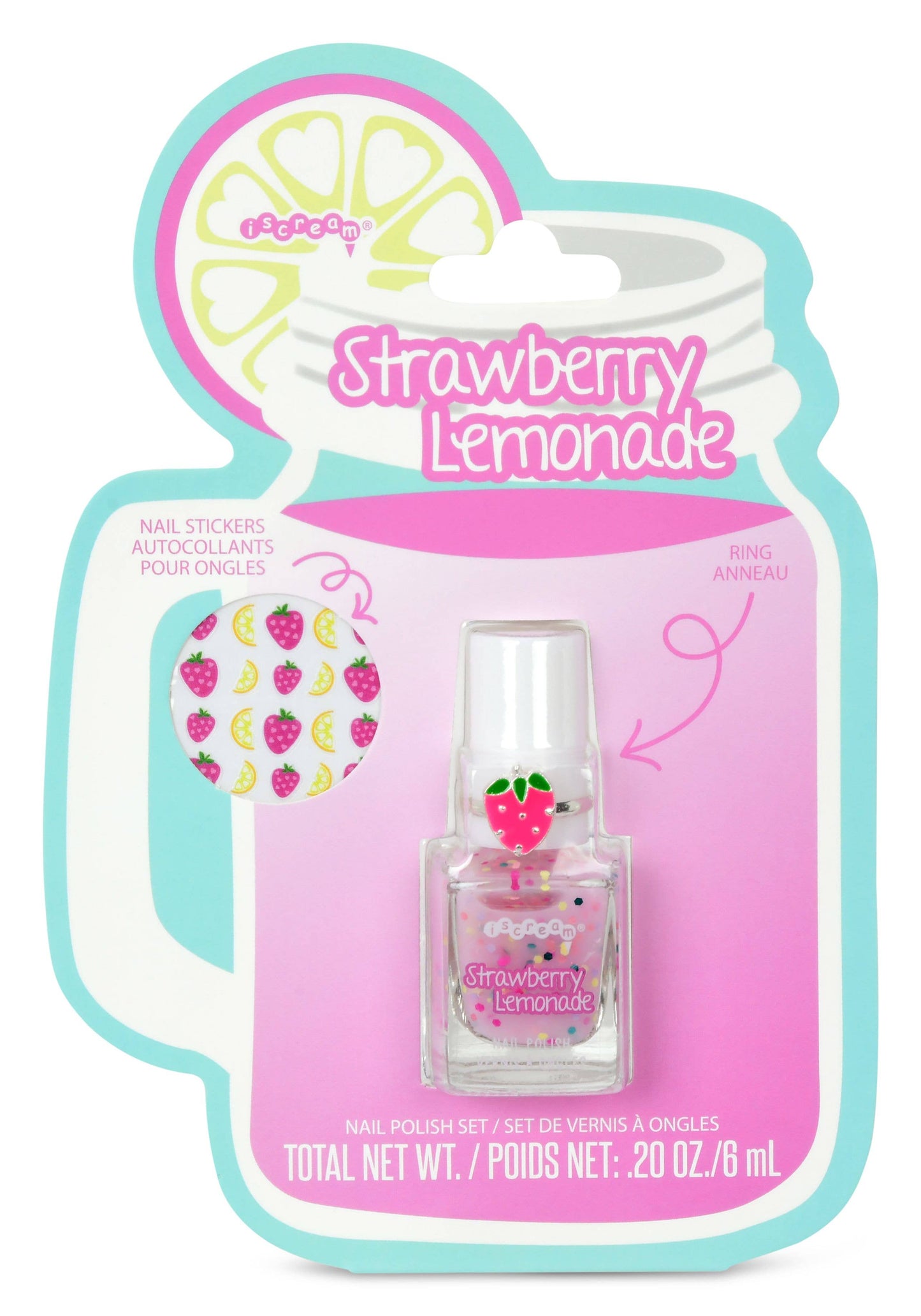 Iscream Strawberry Lemonade Nail Polish Ring Scent