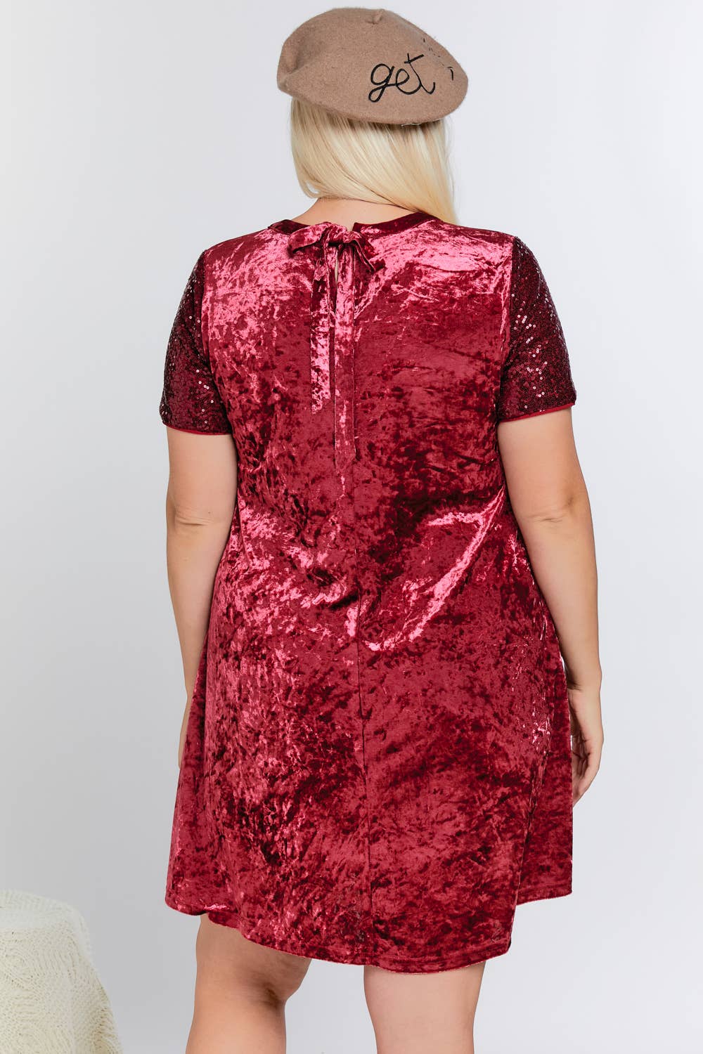 Roxanne Sequin Sleeve Velvet Dress