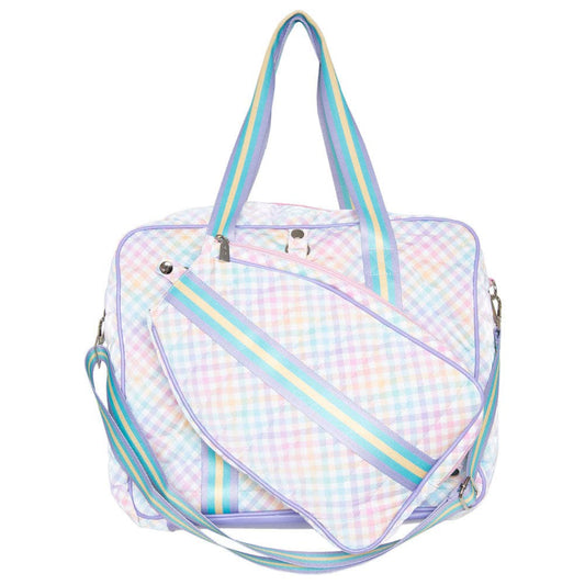 Pickleball Paddle Bag | Rainbow Gingham