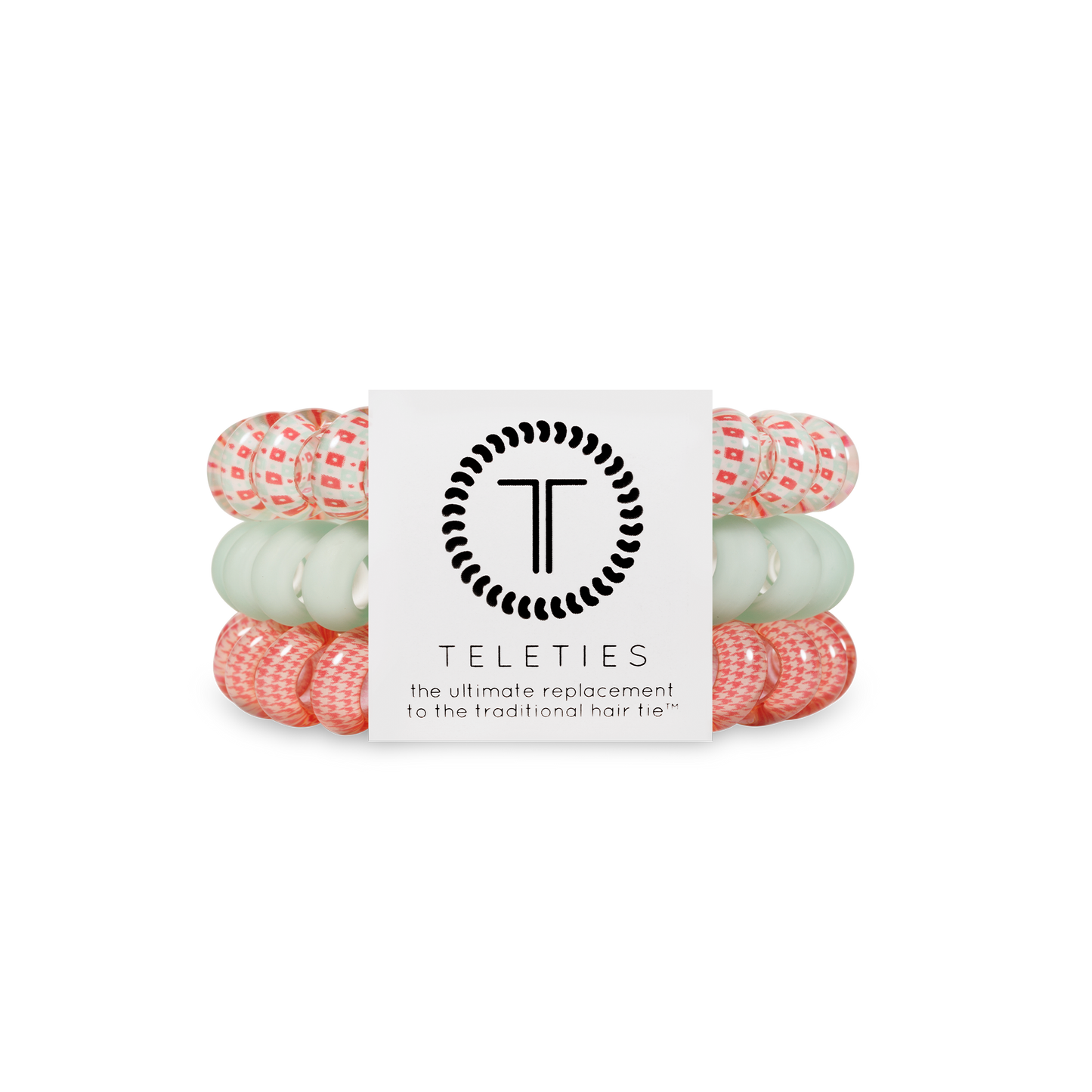 Teleties Spiral Hair Coil | Large | Calming Coral