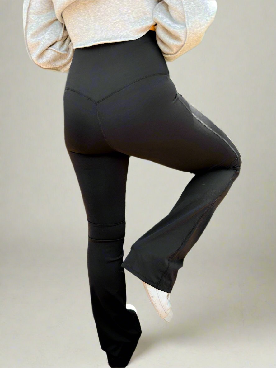 Suck and Tuck Black Flare Leggings