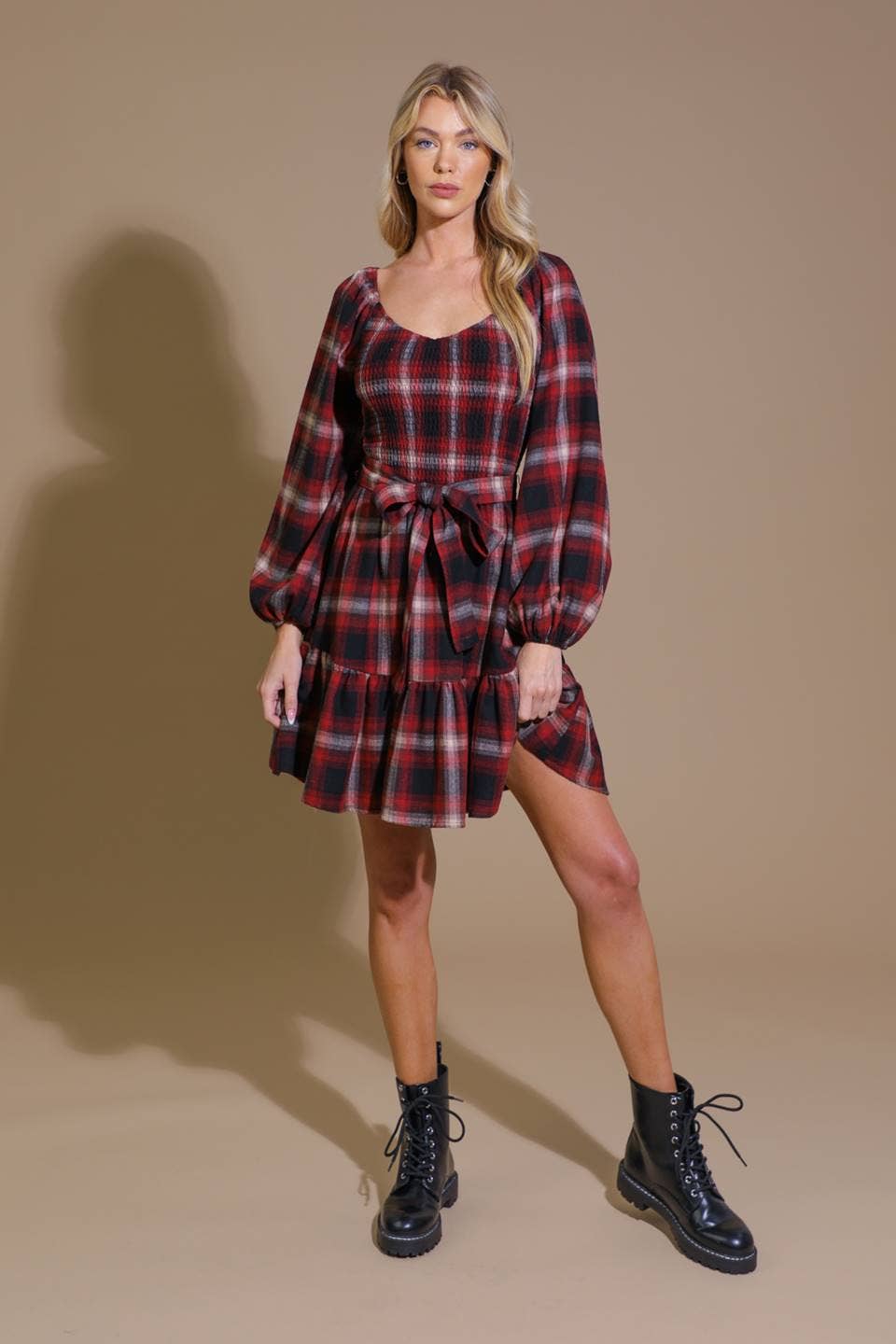 Falling For You Plaid Dress