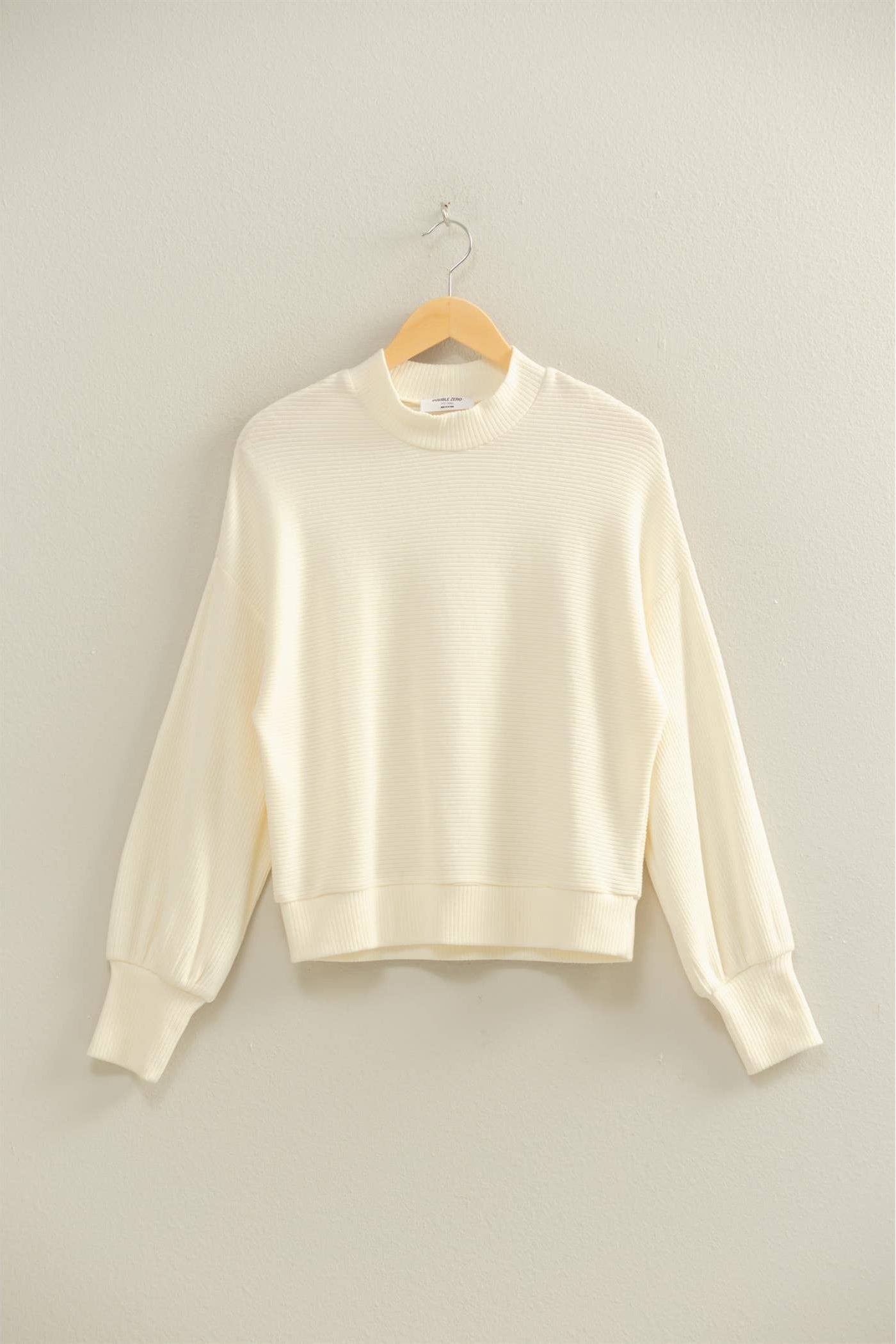 Cream Relaxed fit pullover sweater for women