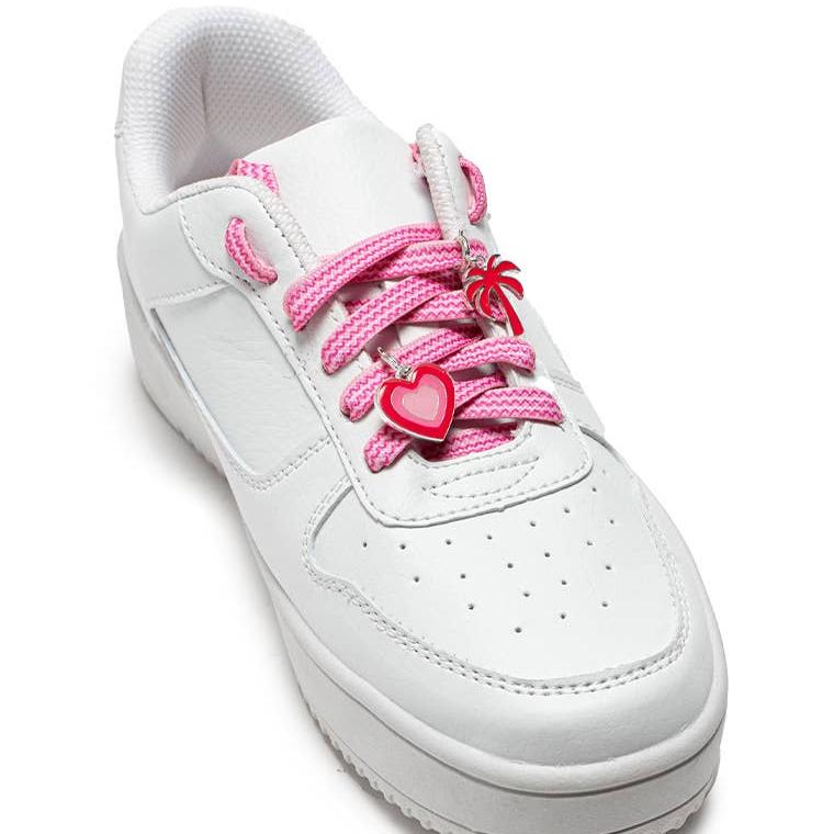 Shoelaces w/ Charms Set | Pink Waves