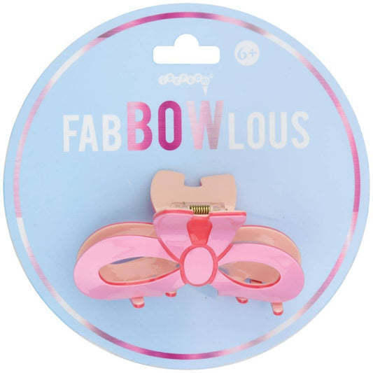 FabBOWlous Pink Bow Girls Hair Claw Clip