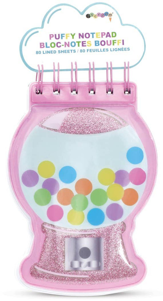 Puffy Gumball Notepad Pink Glitter