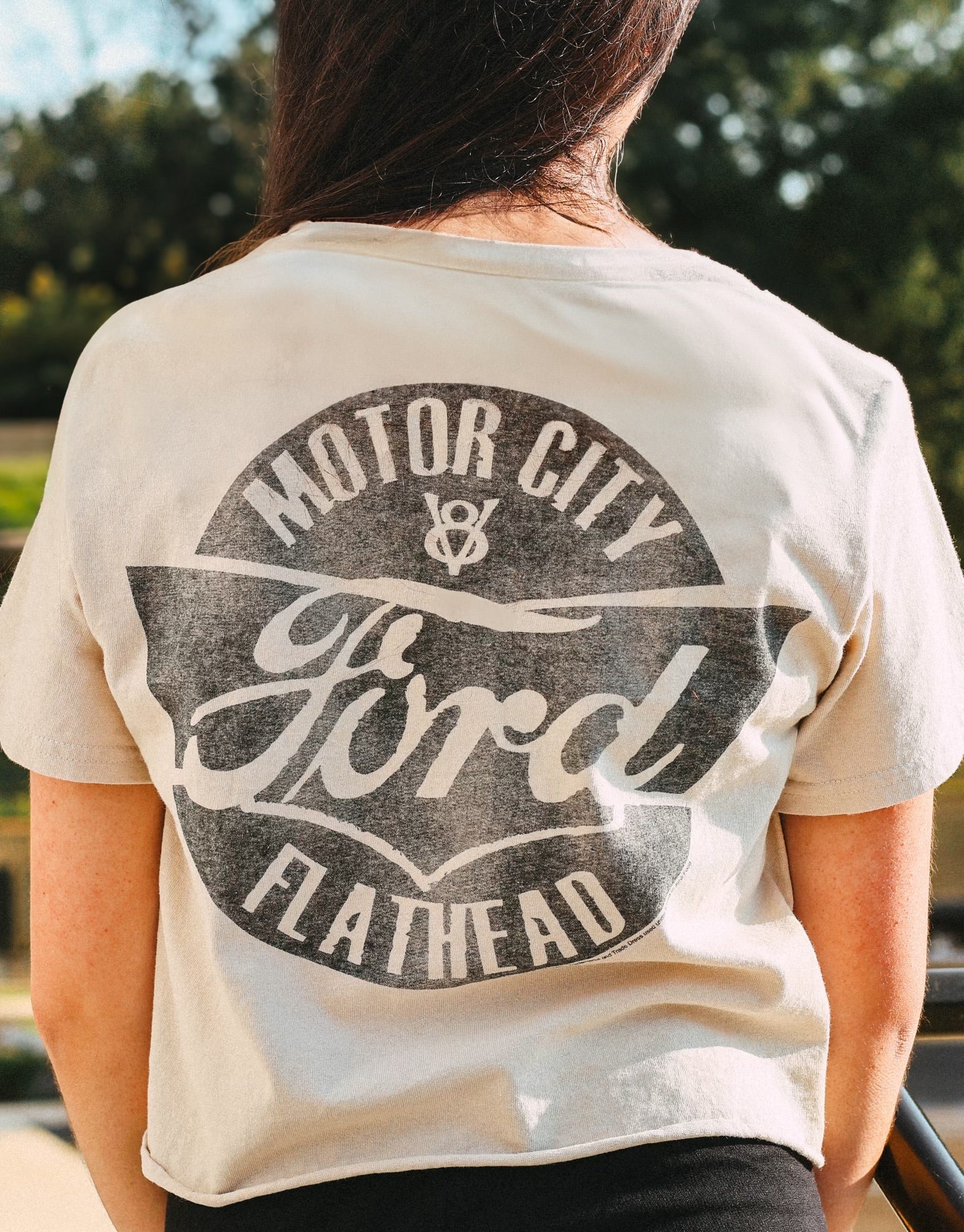 Ford Motor City Flathead Vintage Crewneck Crop Licensed Tee