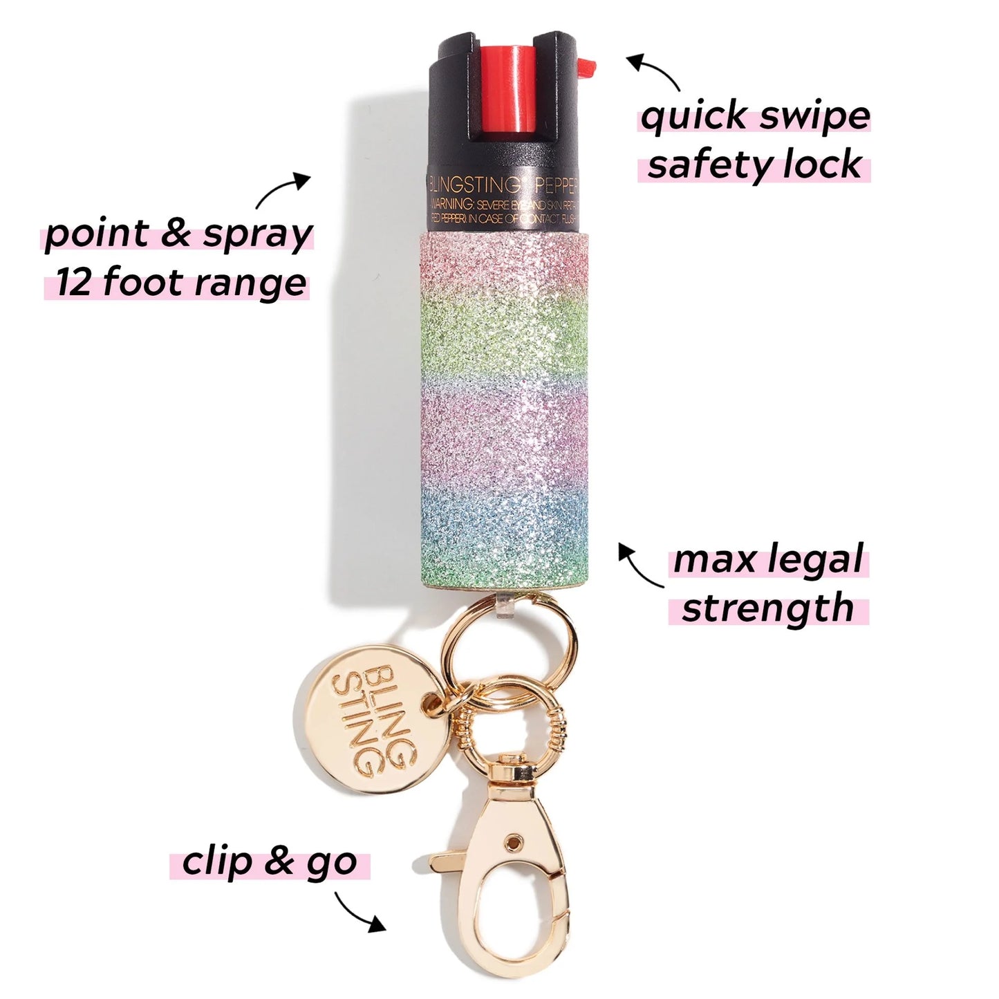 BLINGSTING Rainbow Glitter Pepper Spray