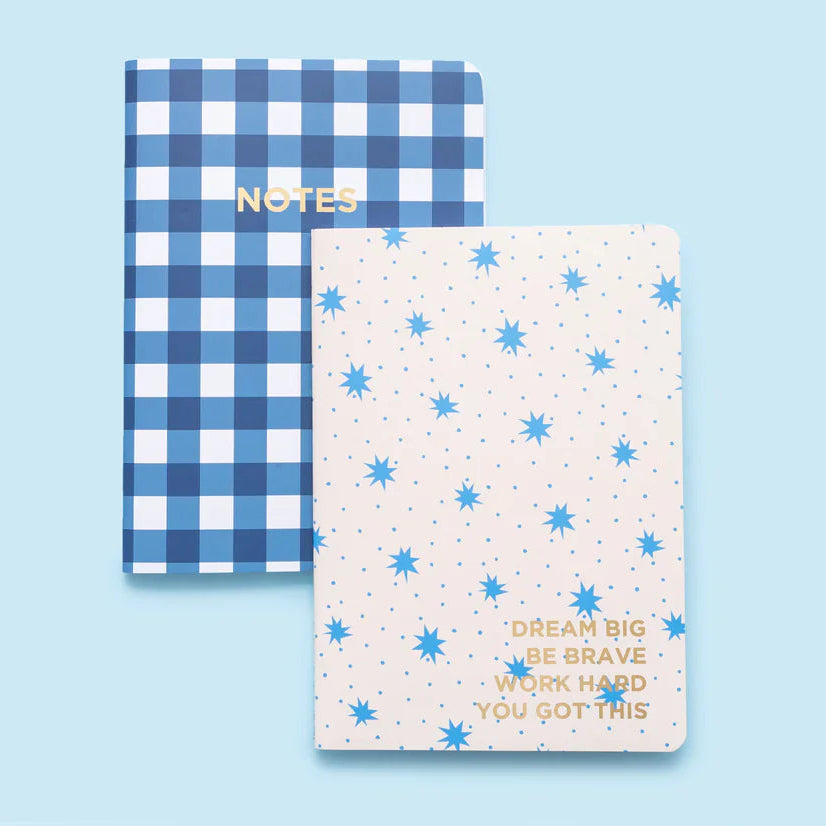 Taylor Elliott Gingham Stars Set of 2 Notebooks